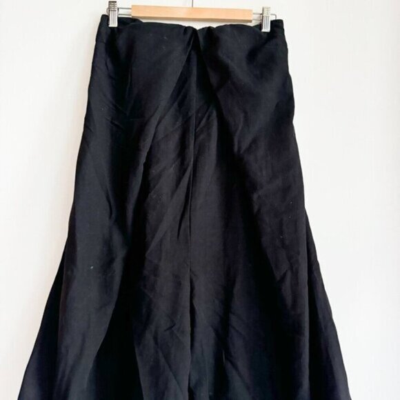 Zara Black Linen blend Super Wide Leg Strapless Jumpsuit  Blogger S - Picture 7 of 10